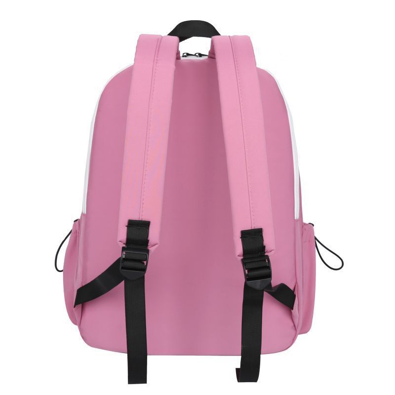 Student large capacity backpack campus ins fashion brand schoolbag female junior high school student pink leisure travel backpack High School