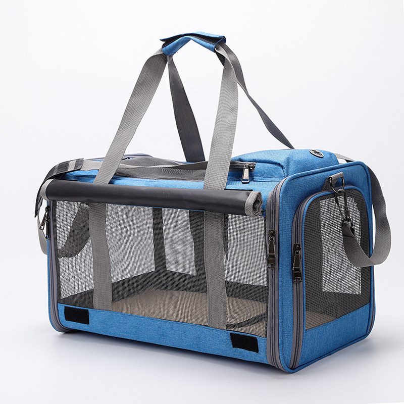 Customized Dog bag portable crossbody pet bag breathable folding large capacity portable cat bag with roller shutter cat cage