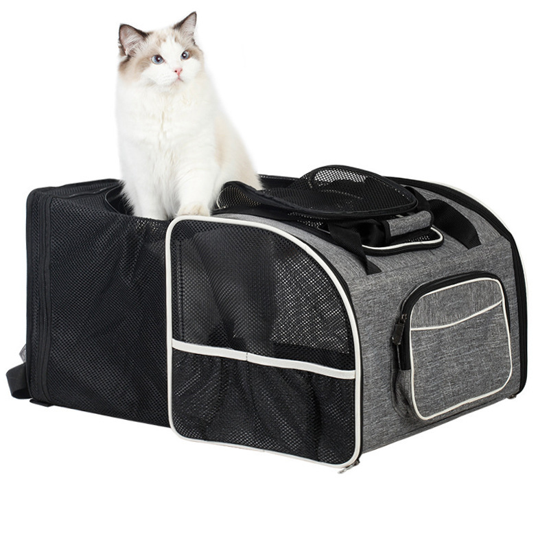 Customized cat bag extendable portable pet backpack foldable pet bag extendable dog bag breathable cat cage