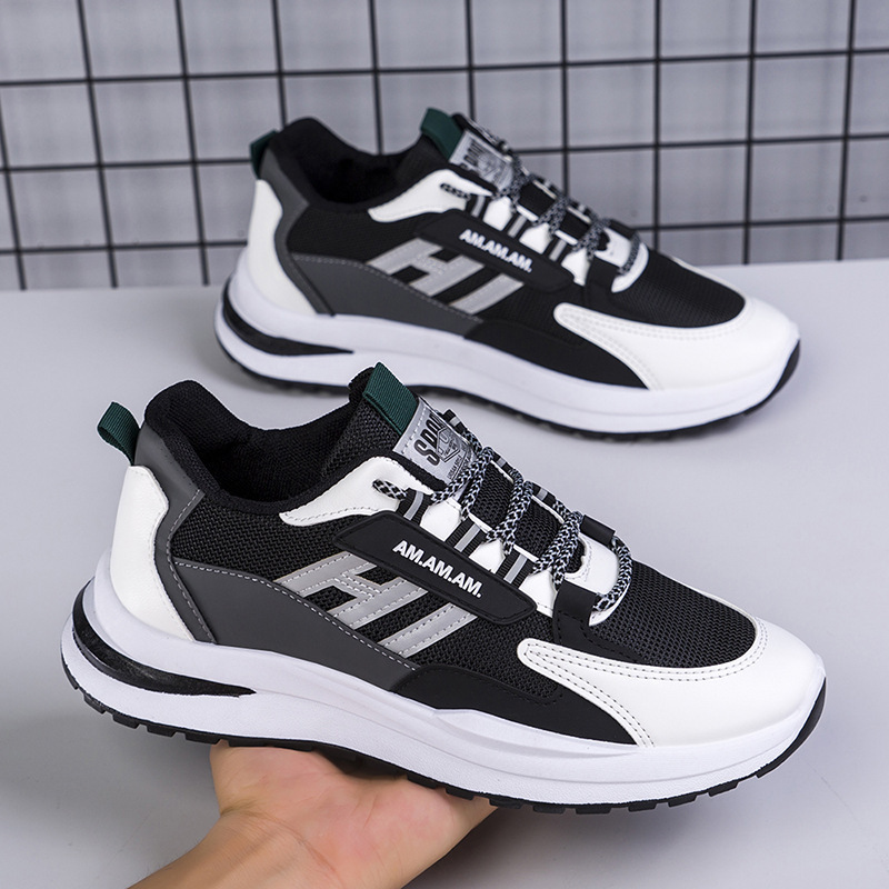 Men's shoes mesh breathable lace up youth student shoes sports casual shoes Korean fashion comfortable cross-border men's shoes