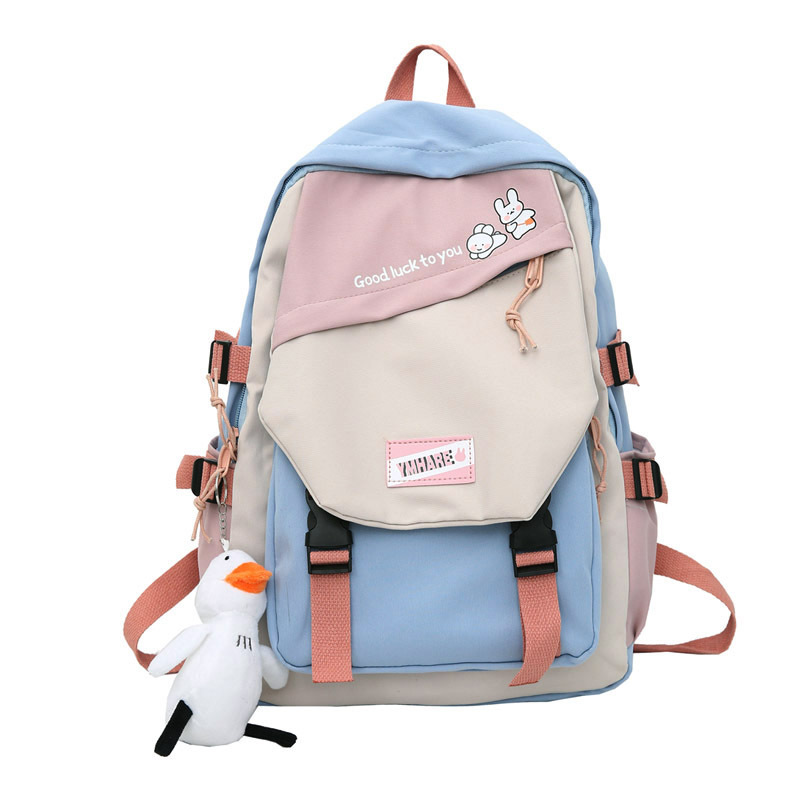 ins schoolbag female summer Mori style colorblocking backpack Korean Harajuku ulzzang middle school student high school student backpack
