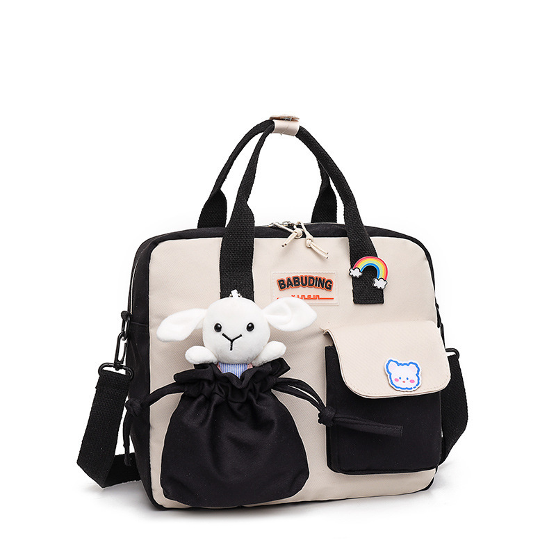 Partysu shoulder bag canvas bag women's messenger bag all-matching simple cloth bag student Japanese ins style bag