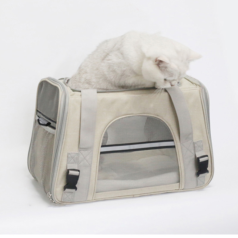 Cat bag out portable pet bag large capacity dog bag cat portable crossbody cat cage canvas dog backpack wholesale