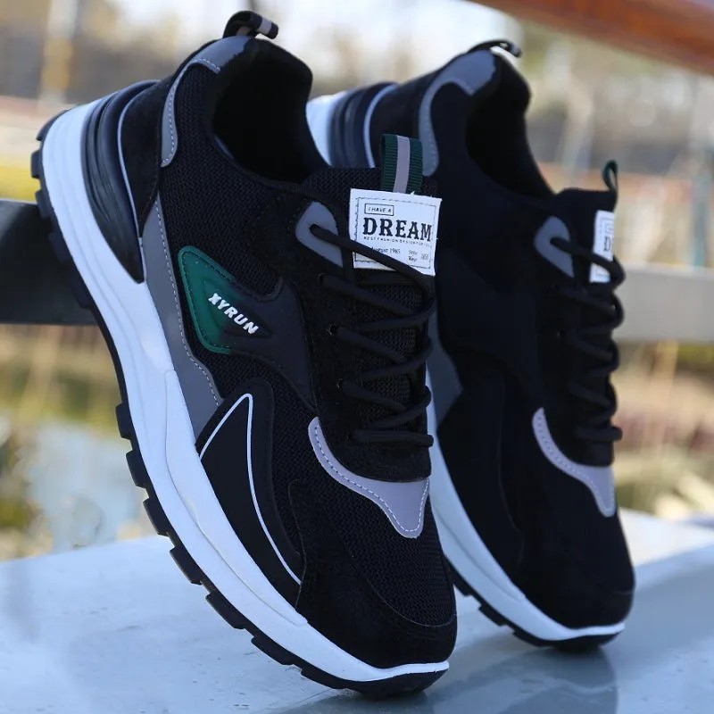 Spring and Autumn new men's shoes sports casual mesh breathable Korean style trendy plus size cross-border men's shoes dad shoes