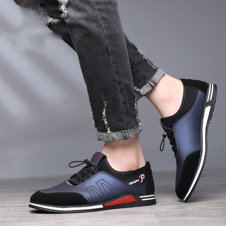 Autumn new casual men PU low-cut fashion fashionable men's shoes cross-border foreign trade one piece dropshipping