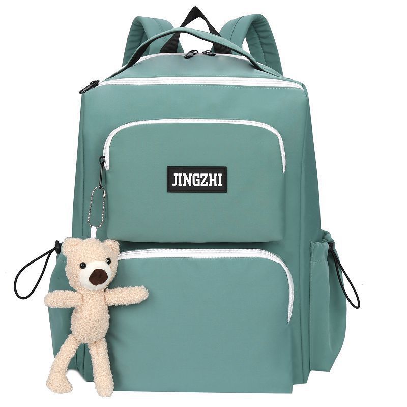 Student large capacity backpack campus ins fashion brand schoolbag female junior high school student pink leisure travel backpack High School