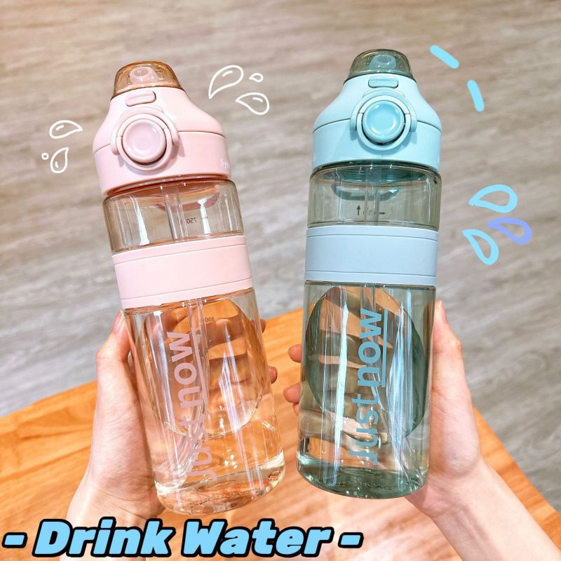 Minimalism water cup double drink multifunctional fitness Cup with straw scaled Cup outdoor student's plastic cup wholesale