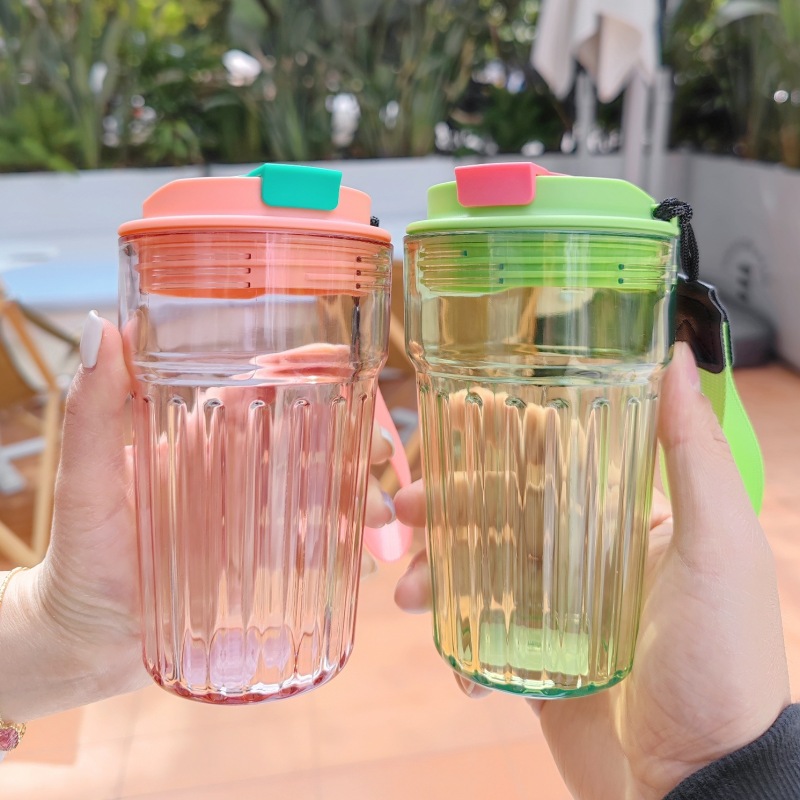 Fashion simple coffee cup portable cup portable plastic cup couple gift tumbler wholesale buy Cup FREE Coaster