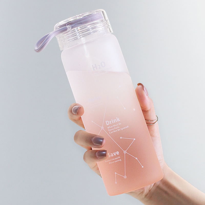 Factory Direct sales gradient frosted glass water glass fashion simple glass cup wholesale portable Star language frosted cup