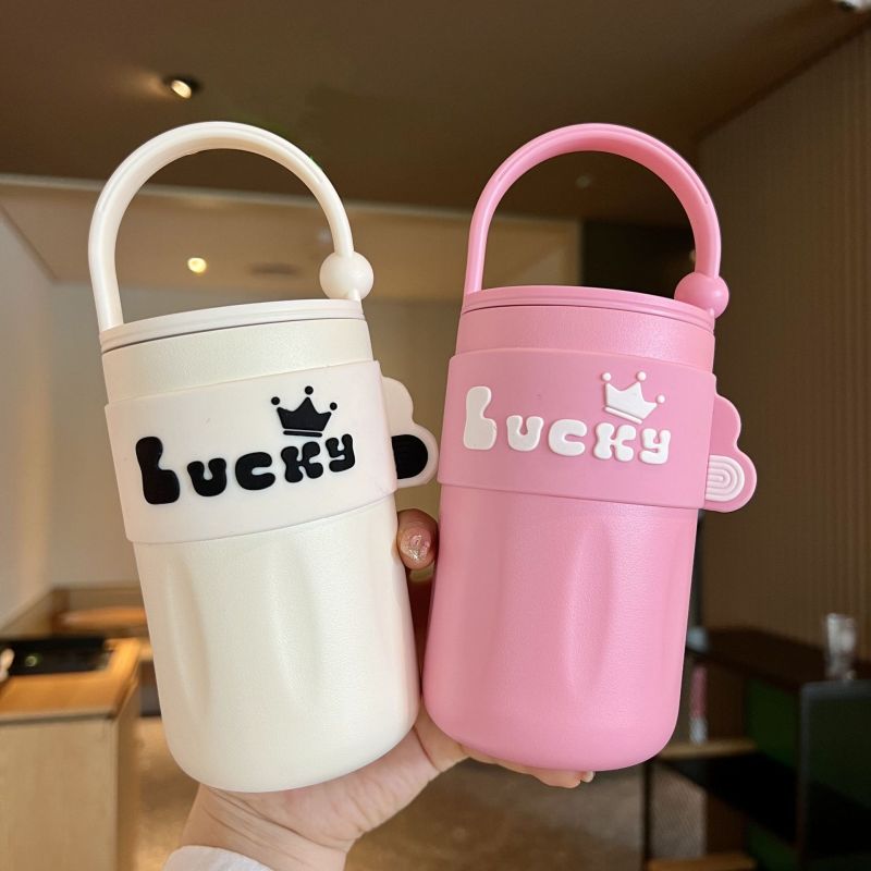 Net red high-looking thermal insulation Cup men and women simple and portable handle Cup portable coffee cup classic style couple Cup