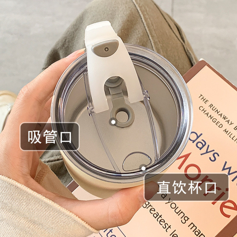 Fashion trending coffee cup 304 stainless steel vacuum cup vacuum cup car straw cup gift Cup couple's cups
