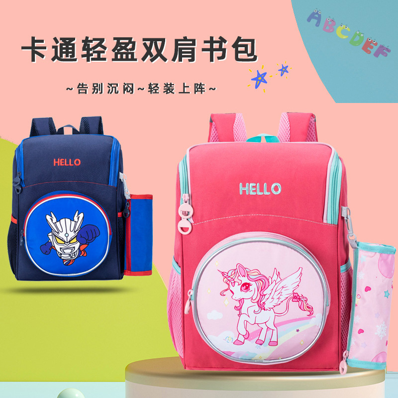 Schoolbag new children's backpack cartoon cute offload backpack kindergarten middle and large class cute funny schoolbag wholesale
