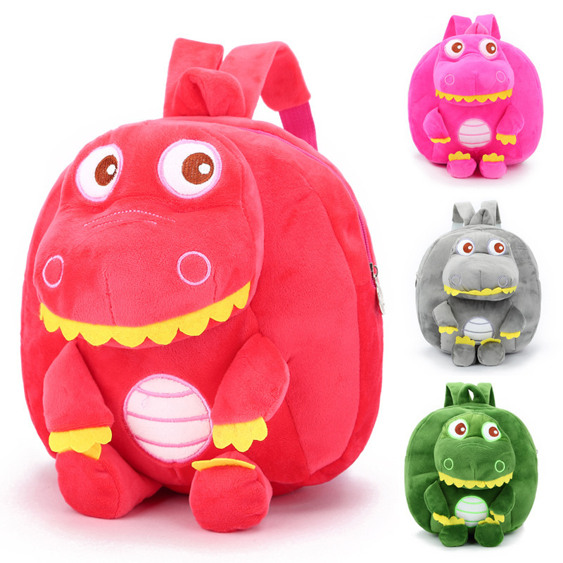 New | Animal kid's cartoon kindergarten backpack small dinosaur children Plush Backpack factory wholesale