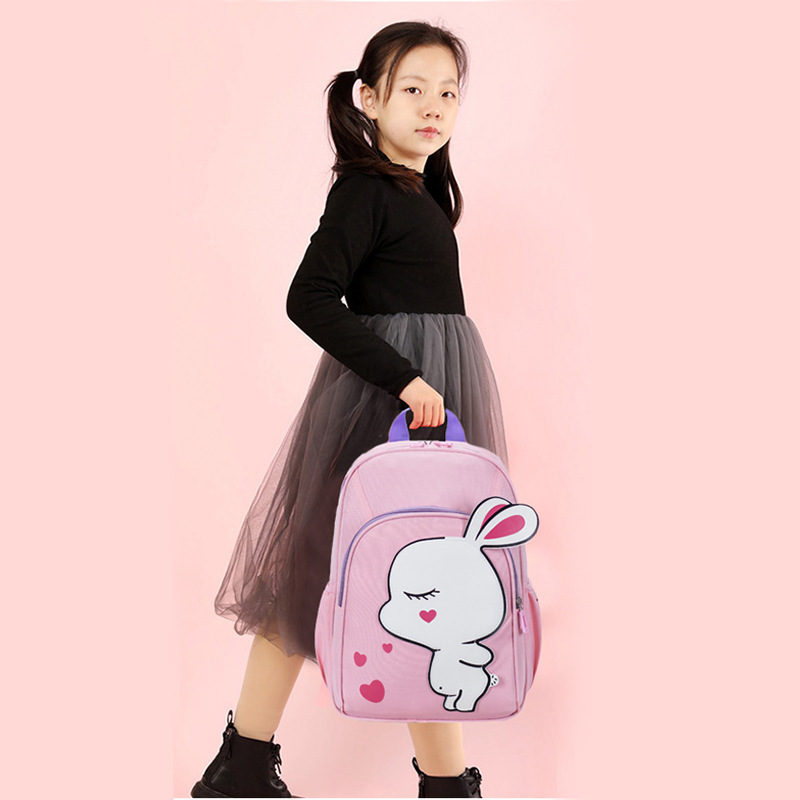 Cartoon animation children's backpack new cute bunny children's backpack Grade 1-3 Primary School student schoolbag
