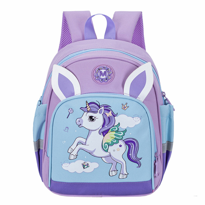 Cartoon children's schoolbag female fashion printing cute cute portable burden alleviation boy's car kindergarten middle and large class backpack