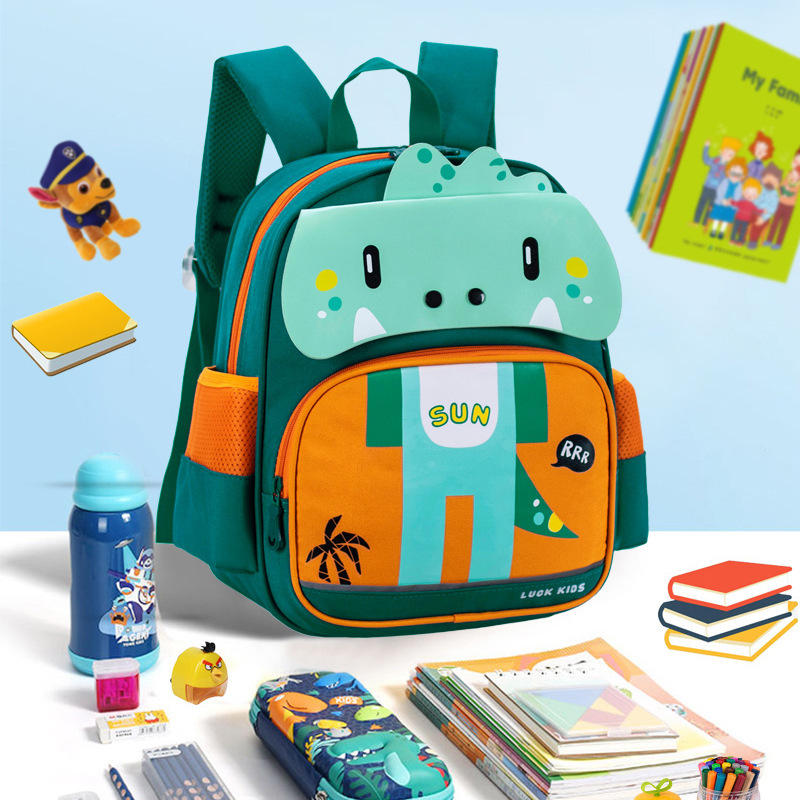Wholesale New Children's schoolbag little dinosaur cute boys and girls cartoon safety luminous backpack kindergarten backpack