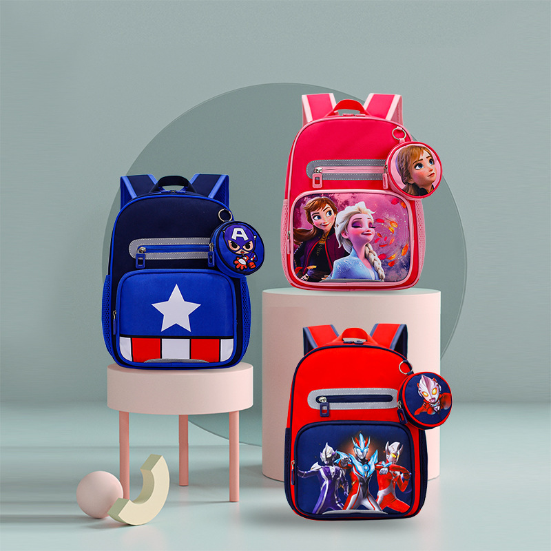Primary school student schoolbag men's and women's Korean-style spine protection children's schoolbag lightweight waterproof anime backpack