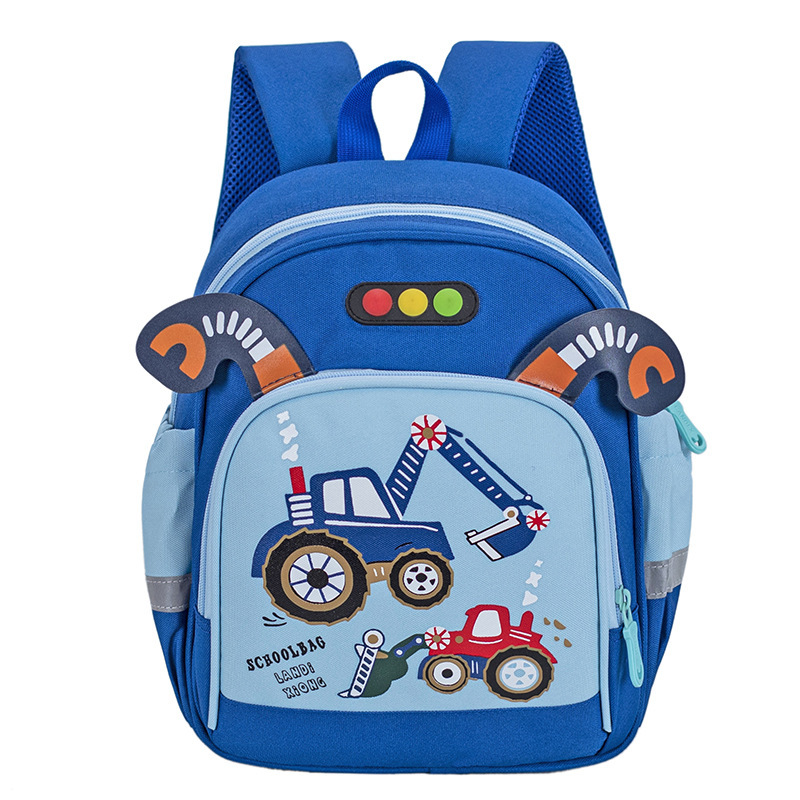 Cartoon children's schoolbag female fashion printing cute cute portable burden alleviation boy's car kindergarten middle and large class backpack