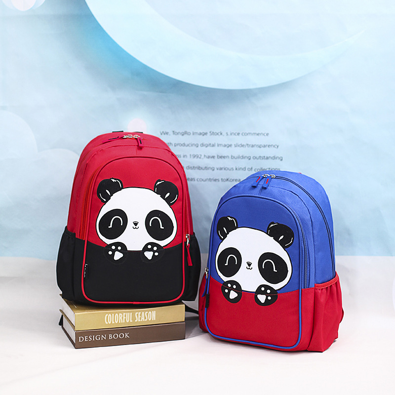 Kindergarten backpack children aged 5-8 Cute Korean cartoon lesser panda backpack new contrast color lightweight backpack