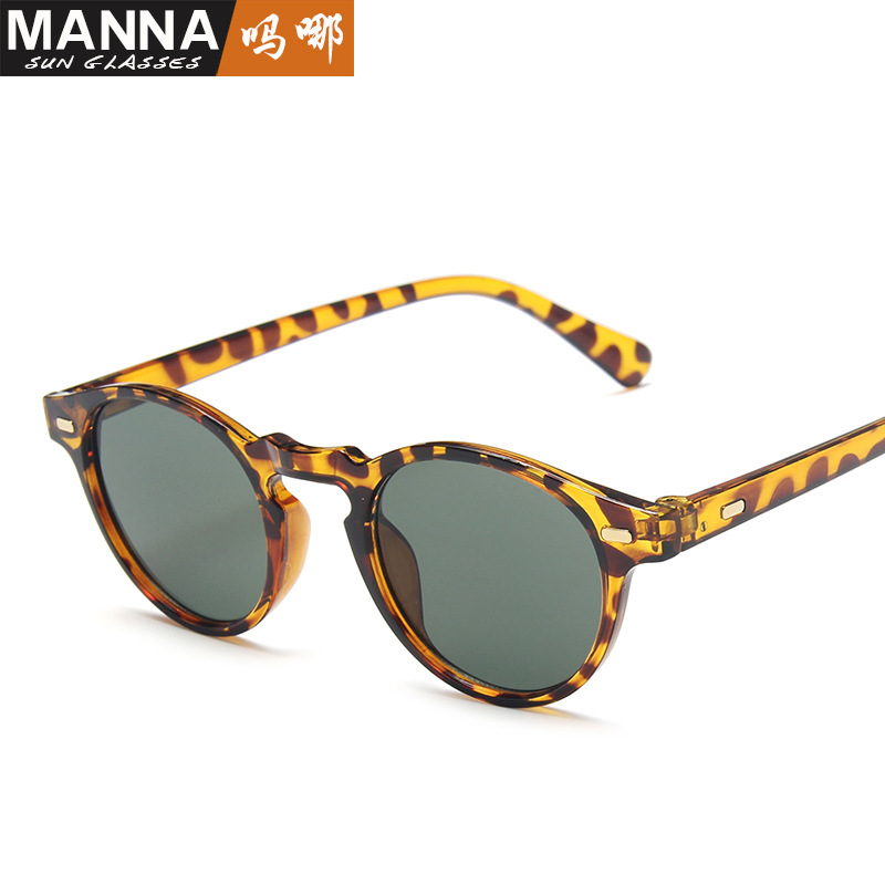 Men's retro Mitin sunglasses small frame Leopard color fashion sunglasses cross-border AliExpress glasses