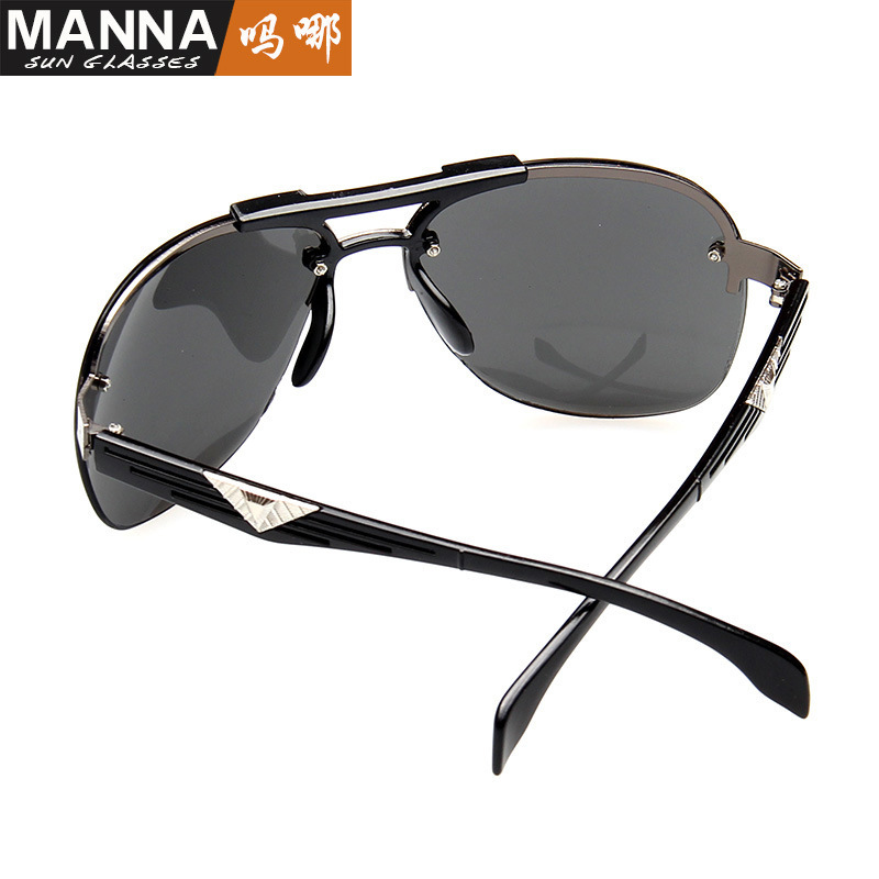 New sunglasses men's vintage with large rims aviator sunglasses men's sunglasses double beam glasses stall goods wholesale