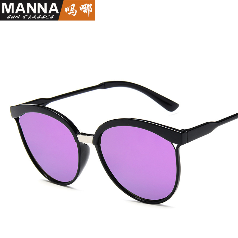 New fashion large rim sunglasses European and American fashion colorful glasses black eyebrows handsome beautiful sunglasses 15940