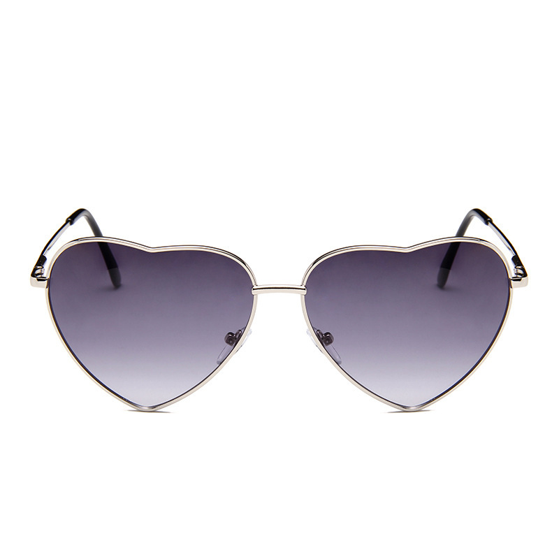 Retro heart-shaped sunglasses men's and women's ocean lens series Peach heart glasses Korean style trendy metal sunglasses