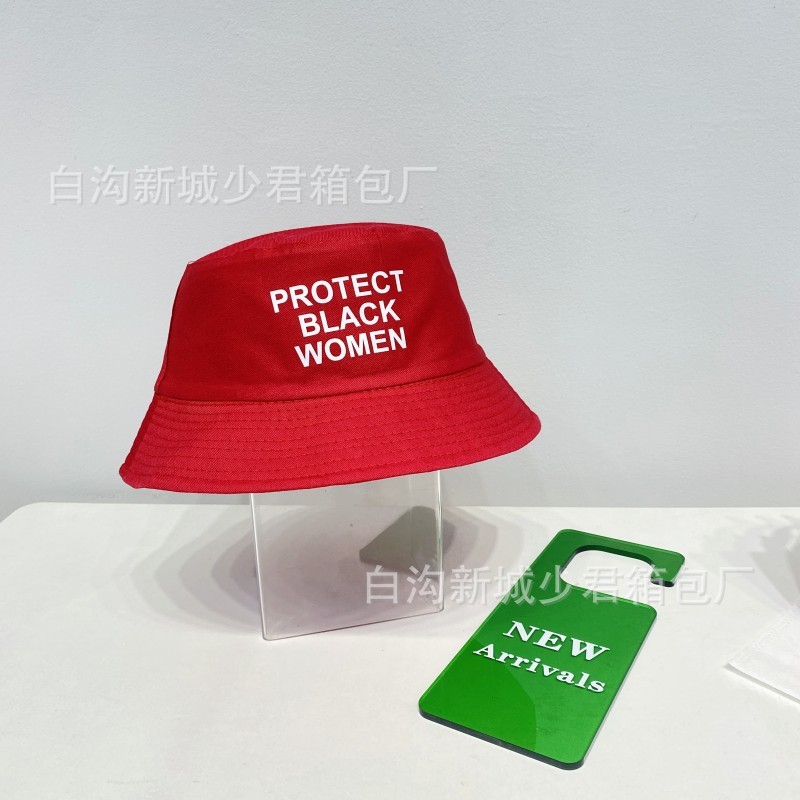 Spring and Summer new bucket hat women's outdoor sun hat letters printed hat spring sun protection hat bucket hat printed logo