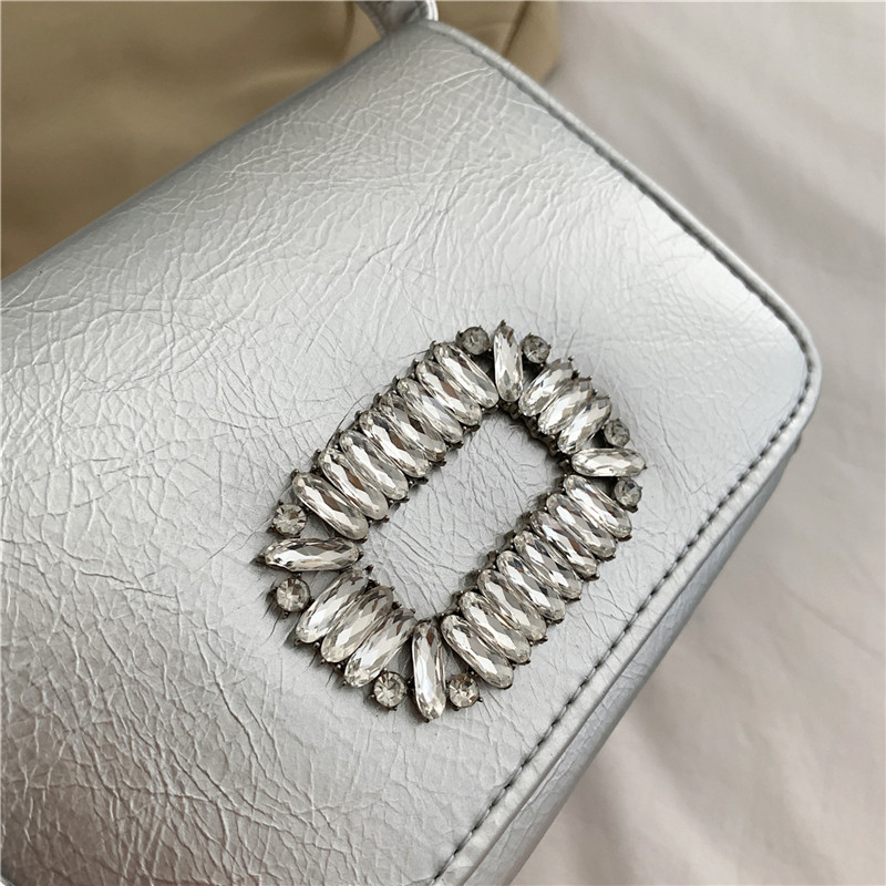 Niche chain underarm bag for women early autumn new trendy Silver small square bag all-matching ins shoulder messenger bag