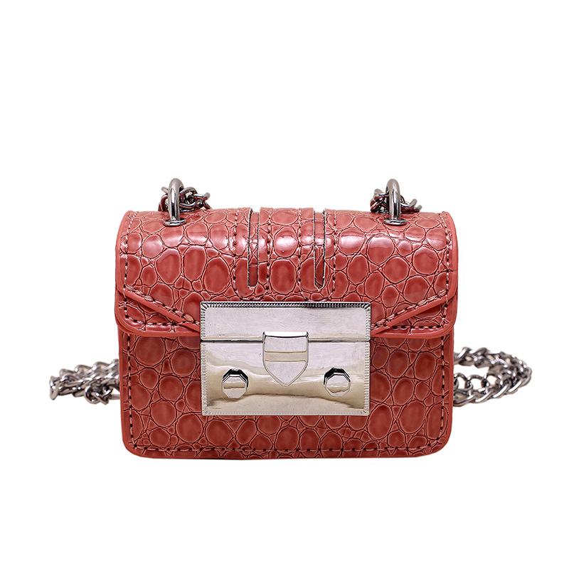 Mini bag women's texture chain small square bag fashionable all-match Western style fashion bags shoulder messenger bag