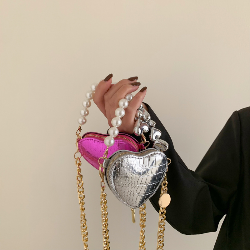 Mini love Pearl handbags spring/summer fashion chain lipstick pack decorative women's bag shoulder messenger bag