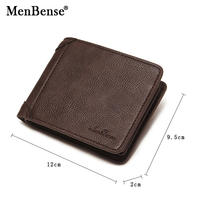 Menbense men's wallet multi-card-slot card holder horizontal three fold retro foreign trade wallet soft in stock cross-border wholesale