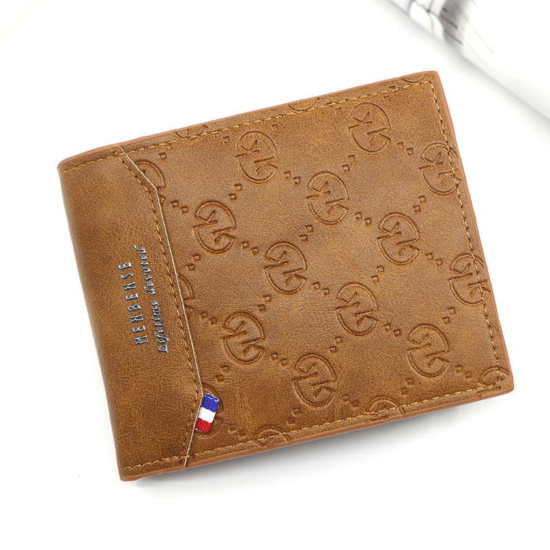 MenBense new men's wallet short embossed pattern fashion leisure wallet factory direct supply