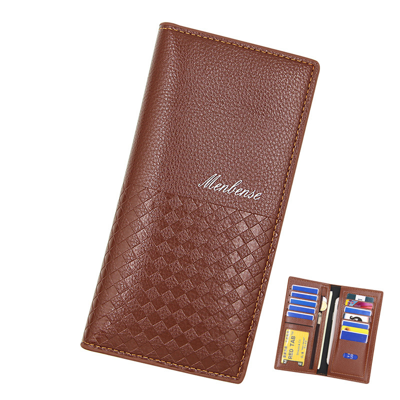 New Men's Long wallet multiple card slots lightweight soft leather fashion large capacity vertical man's wallet