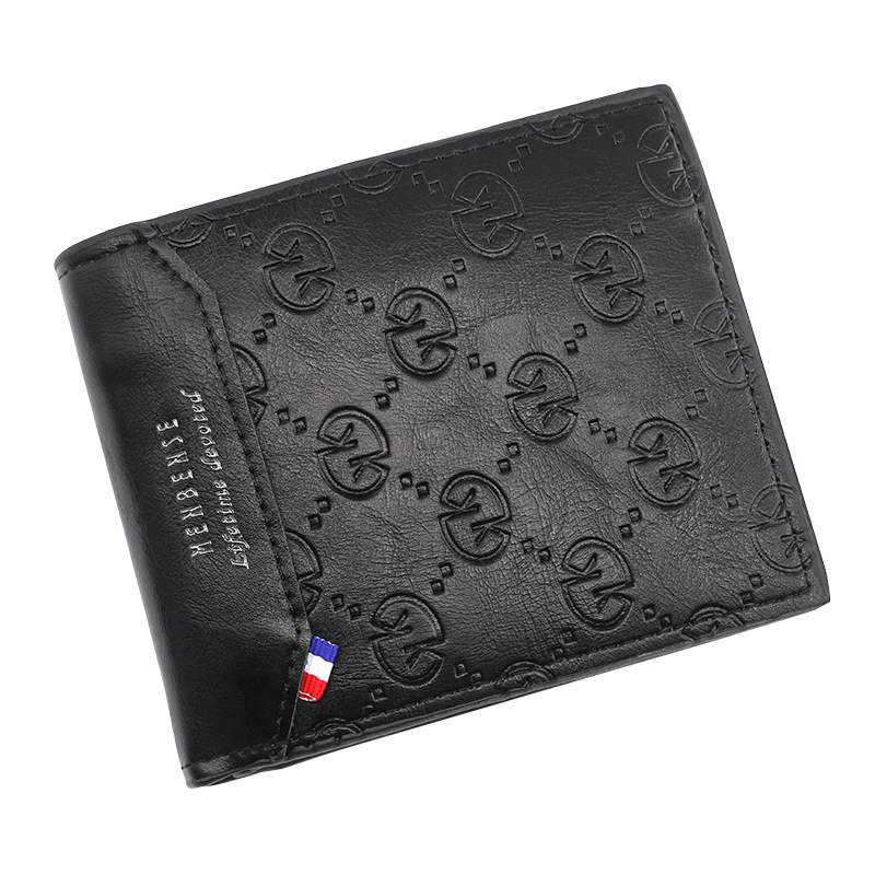 MenBense new men's wallet short embossed pattern fashion leisure wallet factory direct supply