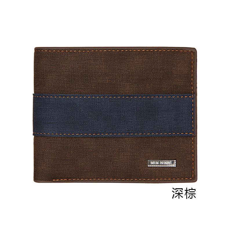 Cross-border new arrival men's short frosted wallet multiple card slots large capacity Korean fashion Youth retro men's wallet