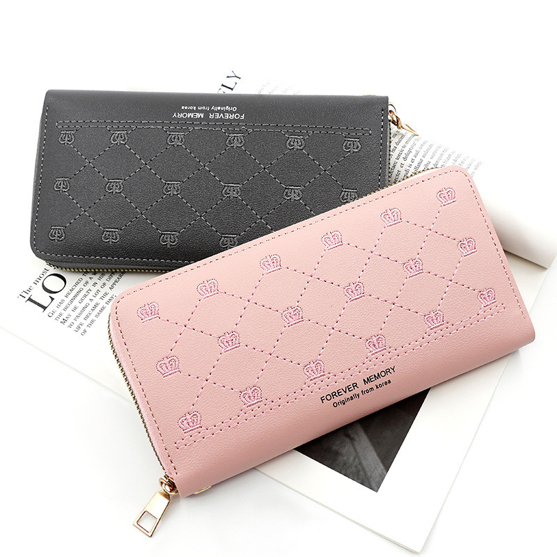 Classic embroidery women's zipper long wallet large-capacity handbag mobile coin purse single pull women's bag