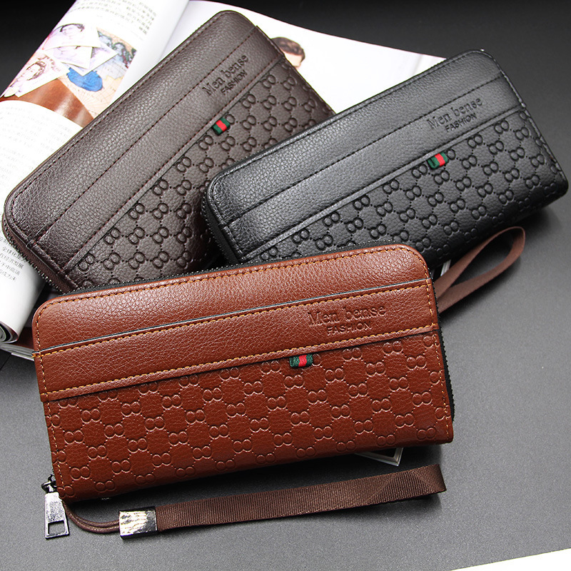 MenBense new men's wallet long large capacity multiple card slots fashion zipper handbag factory direct supply