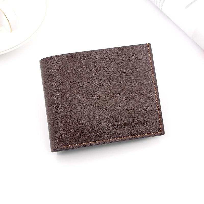 New Men's wallet short thin PU fashion wallet large capacity Men's wallet coin purse stall supply