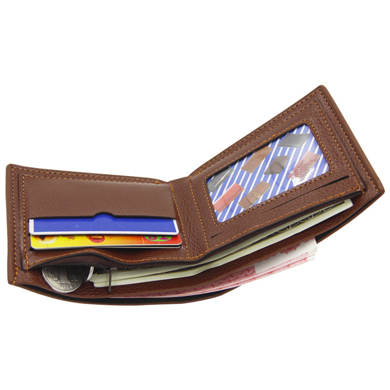 Men's wallet short large capacity casual fashion simple thin men's wallet short flannel single bag