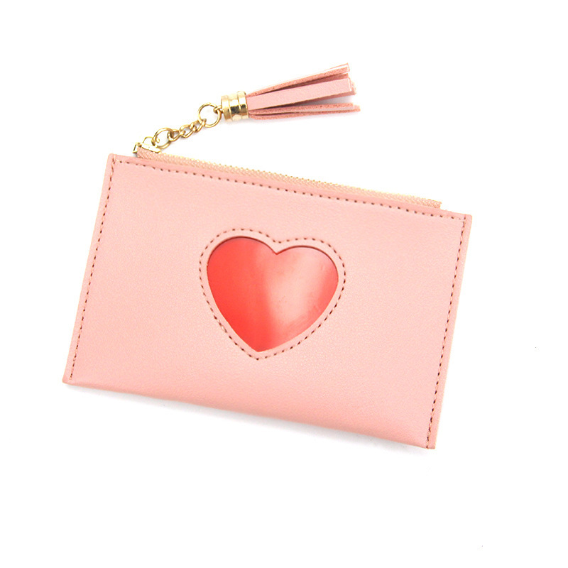 New Ladies' Purse fashion ladies card holder heart-shaped card set coin change bank card ID card holder wallet