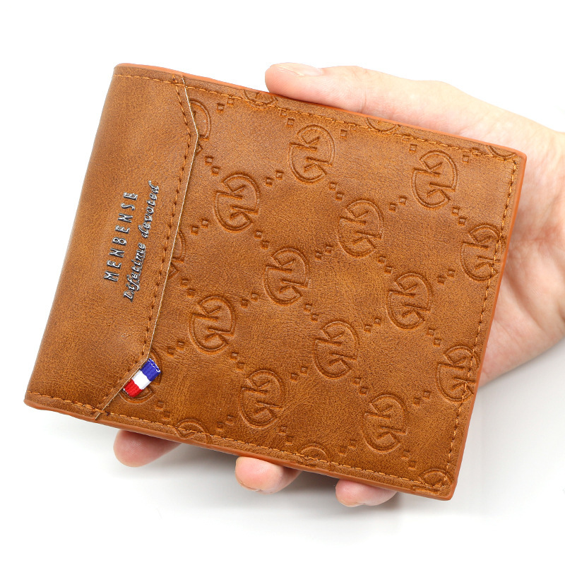 MenBense new men's wallet short embossed pattern fashion leisure wallet factory direct supply