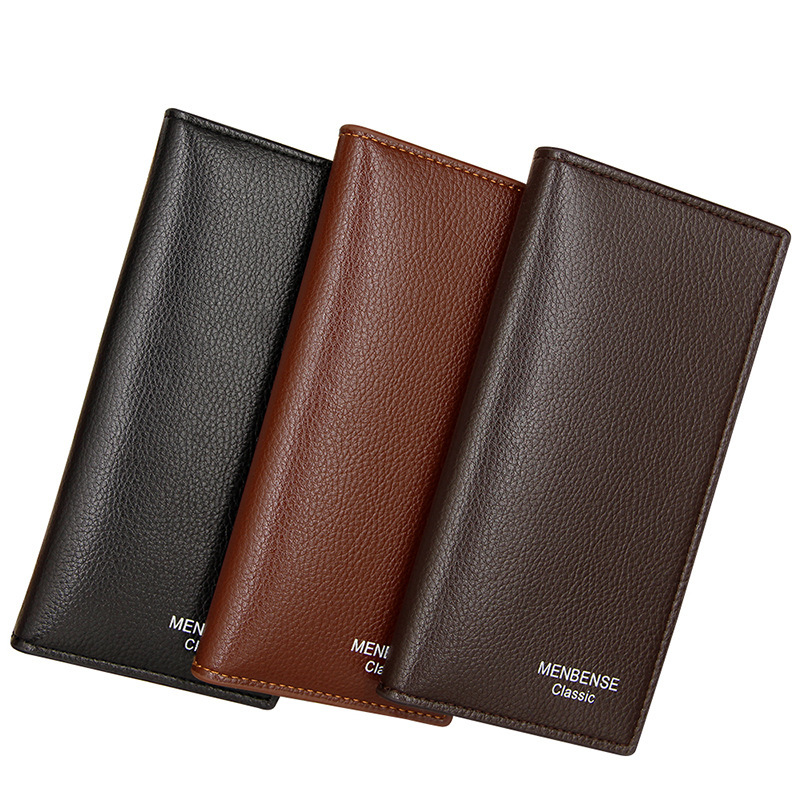 New Men's Long wallet multiple card slots lightweight soft leather fashion large capacity vertical man's wallet