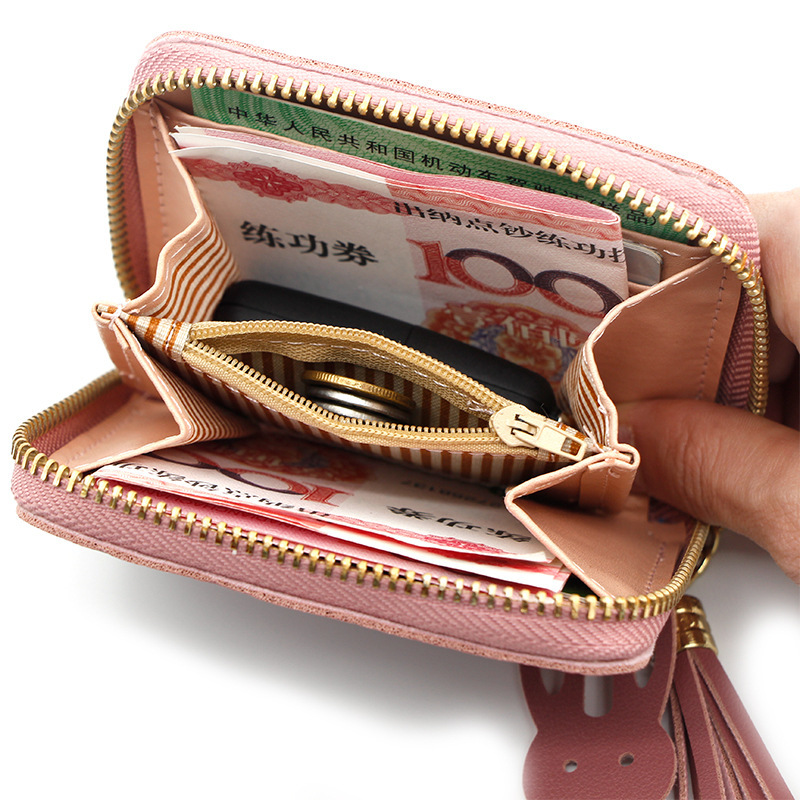 Ladies new Korean cartoon solid color mini wallet student coin purse women's short wallet