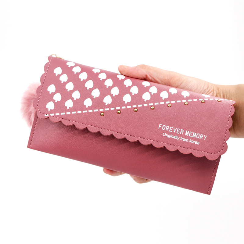 Factory Direct supply Korean simple and sweet women's long wallet fashion wallet coin purse clutch women's long wallet