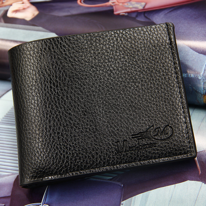 Men's wallet short large capacity casual fashion simple thin men's wallet short flannel single bag