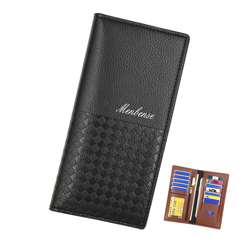 New Men's Long wallet multiple card slots lightweight soft leather fashion large capacity vertical man's wallet