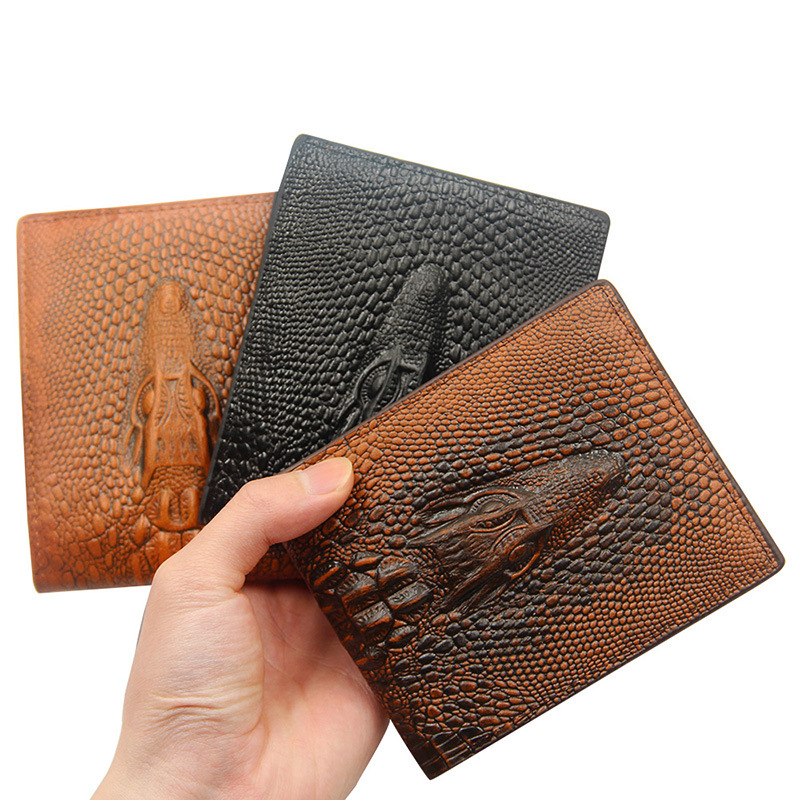 MenBense new men's wallet short crocodile pattern fashion business multiple card slots Pu wallet factory direct supply