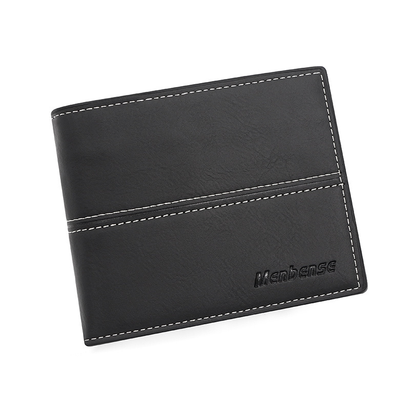 Menbense new wallet men's short business fashion simple soft leather wallet youth ultra-thin wallet wholesale