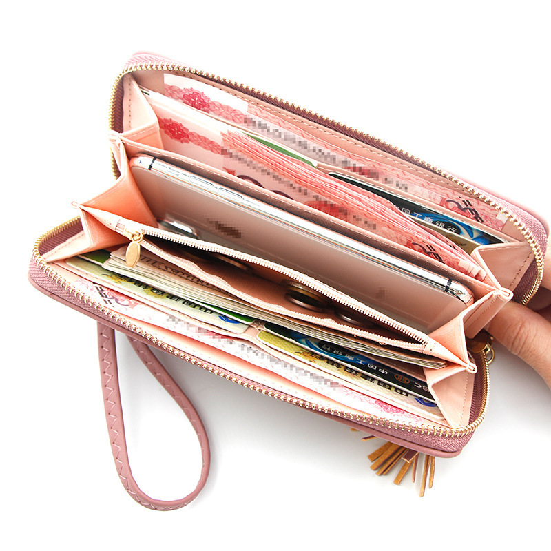 Korean style new Ladies' Purse long clutch fashion leaf zipper bag Women's Big Money Coin Purse Wallet